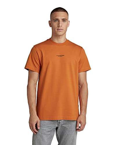 G-STAR RAW Męski t-shirt z logo Center Loose R T, Pomarańczowy (Burned Orange C784-3014), S