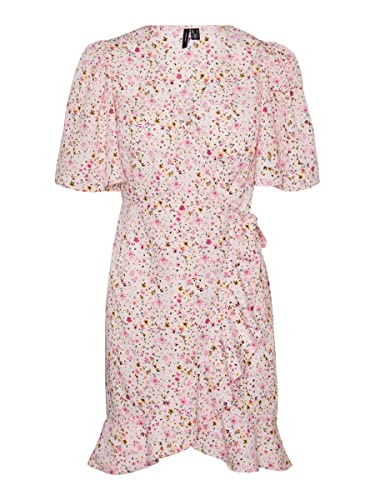 VERO MODA Damska sukienka VMEMMA Henna 2/4, krótka sukienka WVN GA, Parfait Pink/AOP: Mille Flower, M, Parfait Pink/Aop: mille Flower, M