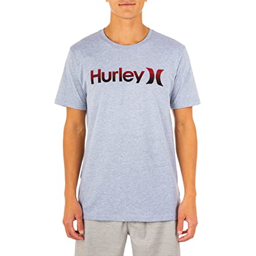 Hurley Męska koszula One and Only Gradient Short Sleeve T-Shirt koszula, ciemnoszary melanż, XXL