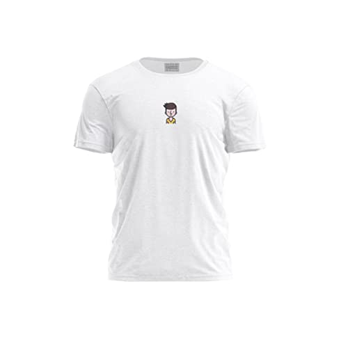 Bona Basics, Męski T-shirt z cyfrowym nadrukiem,% 100 bawełna, biały, na co dzień, męski top, rozmiar: L, biały, L