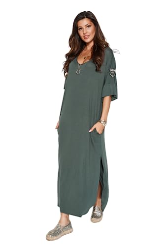 Numinou, Sukienka damska NU386 khaki, rozmiar 40/42, khaki, 40-42