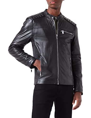 Freaky Nation Męska kurtka skórzana New Hero-fn, czarny, 3XL