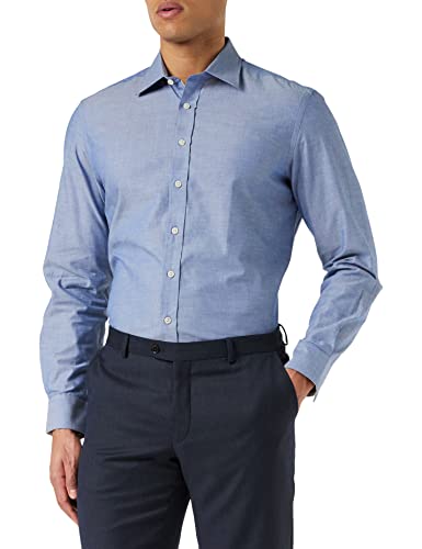 Hackett London Męska koszula w paski Chambray Eng, 564chambray, XL