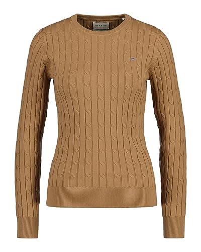 GANT Damski sweter ze stretchem bawełnianym C, Ciepły khaki, XXL