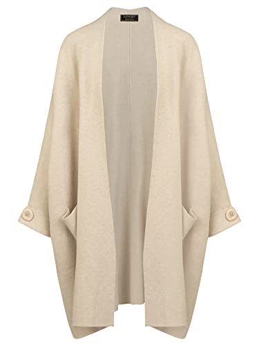 ApartFashion Women's APART dziergany płaszcz z rękawami nietoperza kardigan Sweater, beżowy, normalny, beżowy, L