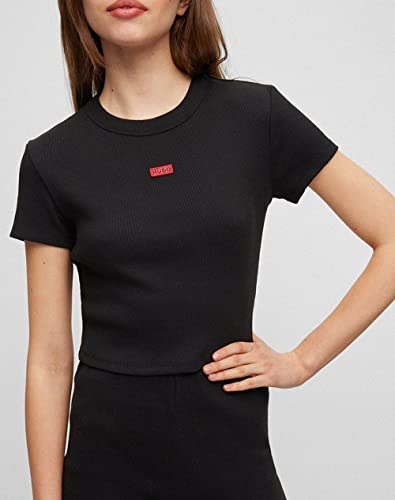 HUGO Damski top z dżerseju Deluisa, czarny 1, S, czarny (Black1), S
