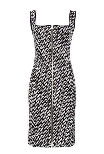 Pinko Abios Sukienka żakardowa Logo Różowa Sukienka Koktajlowa Damska, Zb2_nero/Avorio, XXL