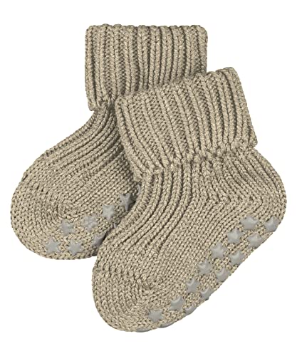FALKE Uniseks - niemowlęta Kapcie Catspads Cotton B HP Miękki z wypustkami na podeszwie 1 Para, Beżowy (Sand Melange 4650), 62-68 (1-6 miesiące)