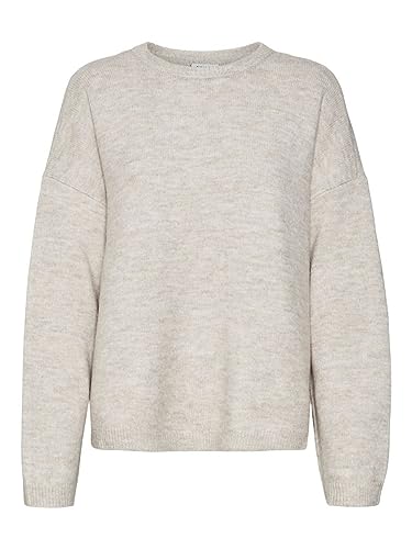 VERO MODA Vmgemma Ls Crew Neck Knit VMA Noos sweter damski, szary, S
