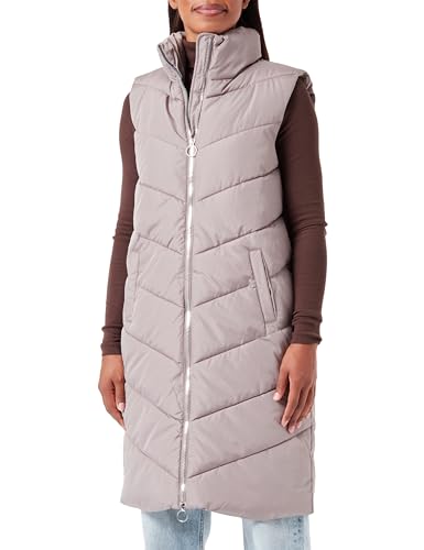 JdY Damska kamizelka JDYFINNO Long Padded Waistcoat New NOOS, driftwood/szczegóły: srebrny zamek, M, Driftwood/Szczegóły: srebrny zamek błyskawiczny, M