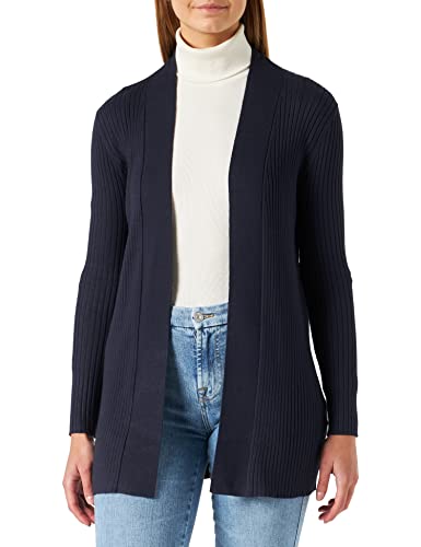 s.Oliver Damski kardigan ze strukturą prążkowaną, Niebieski 5959, 34