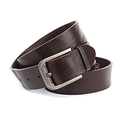 Anthoni Crown Unisex pasek skórzany pasek, ciemnobrązowy, 115