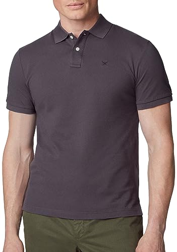 Hackett London Męska koszulka polo z logo Slim Fit, Brązowy (asfalt), S