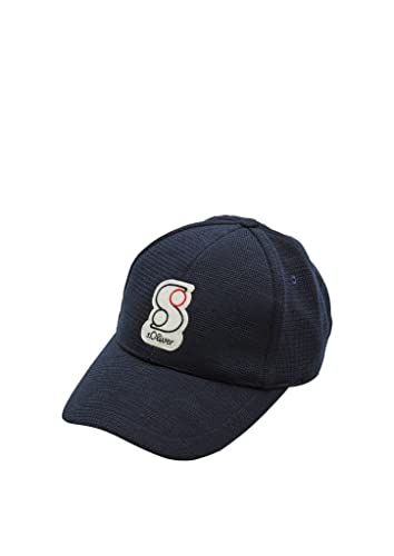 s.Oliver Bernd Freier GmbH & Co. KG Męska czapka z naszywką z logo, niebieska, rozmiar uniwersalny, niebieski, jeden rozmiar