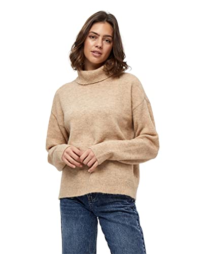 Desires Damski sweter z wysokim dekoltem GEA, zimowy TWIG piasek melanż, XL