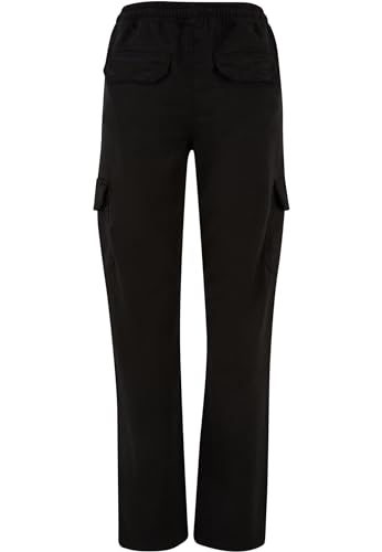Urban Classics Damskie spodnie z wysokim stanem, Twill Cargo, czarne, M, czarny, M