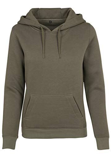 Build Your Brand Damska bluza z kapturem Ladies Heavy Hoody, bluza z kapturem dla kobiet, wykonana z mocnego materiału dresowego, dostępna w wielu kolorach, rozmiary XS - 3XL, zielony (oliwka), M