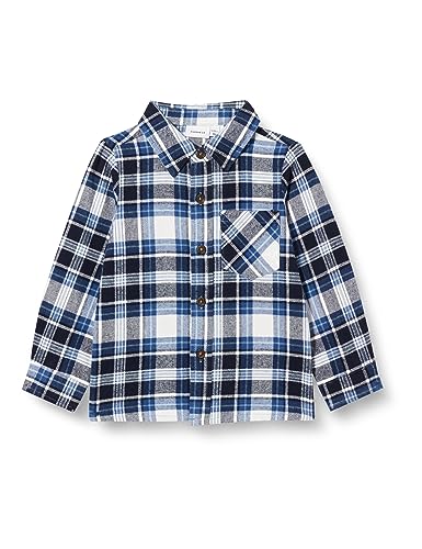 Bestseller A/S Nmmlofane LS Koszula męska Unisex Dziecko Długi rękaw, Bluefin, 86