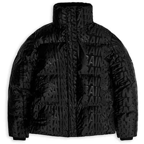 RAINS Unisex Boxy Puffer Jacket kurtka przeciwdeszczowa, 53 Black Monogram, M, 53 Black Monogram, M