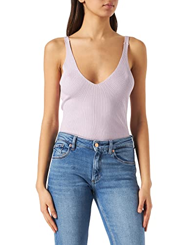 Urban Classics Damska koszulka Ladies Rib Knit Top T-Shirt, softlilac, XXL