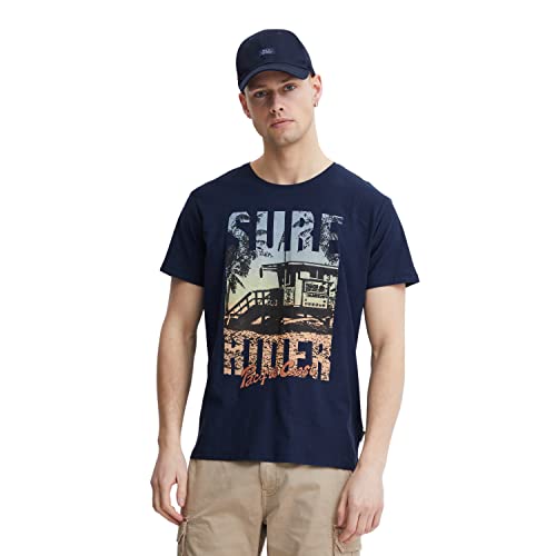 Blend Męski T-shirt T-shirt, 194024/Dress Blues, M, 194024/Dress Blues, M