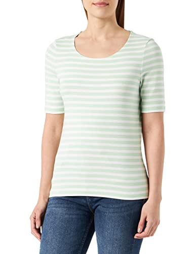 GANT Damska koszulka w paski 1X1 Rib LSS, Minty Green, Standard, Minty Green, S