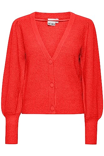 ICHI Damska kurtka z dzianiny IHDUSTY CA4, 171664/Poppy Red, XS, 171664 / Poppy Red, XS