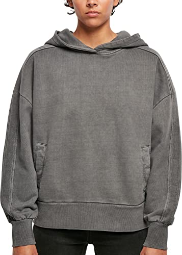Urban Classics Damska bluza z kapturem Heavy Terry Garment Dye Crewneck Sweatshirt, darkshadow, M, ciemny, M