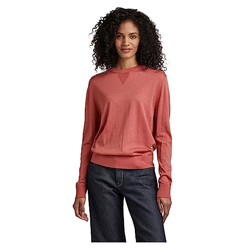 G-STAR RAW Damski sweter z dzianiny Core Round Neck Knit, Różowy (Pink Ink D21960-d166-c618), M