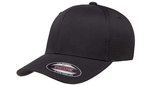 Flex fit Męska czapka z daszkiem z ultracienką Airmesh, Czarny, S/M