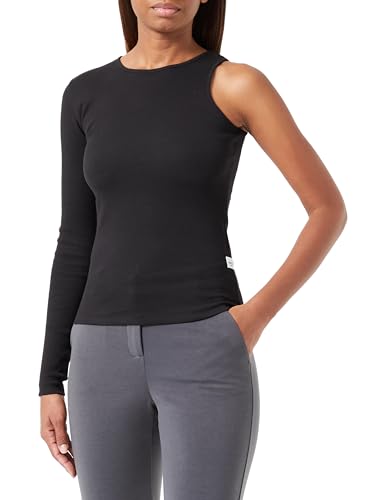 Replay Damska koszulka z długim rękawem, półstronna, 098 BLACK, L