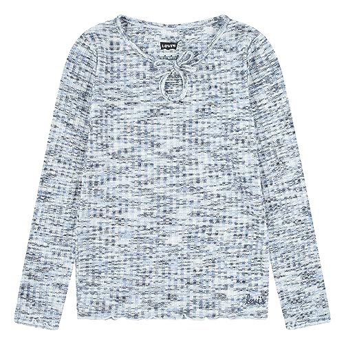 Levi's Dziewczęca koszulka Lvg Space Dye Ls Knit Top 3ej164, Niebieski koronkowy, 8 lat