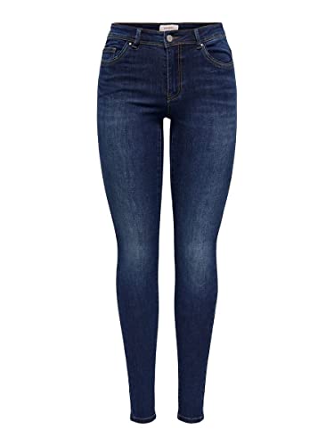 ONLY Dżinsy damskie skinny fit OnLWAUW MID, niebieski (Dark Blue Denim), 32-XXS-L