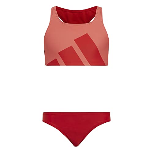 adidas Dziewczęce bikini Yg Mh, Top: semi Turbo Bottom:Vivid Red S21, 92 cm