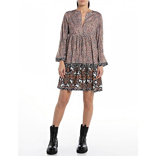 Replay Sukienka damska, 010 Multicolor, XXS