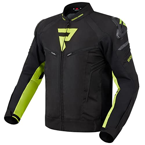 REBELHORN Vandal Kurtka Tekstylna, Czarny/Fluorescencyjny Żółty, 4XL Mężczyźni