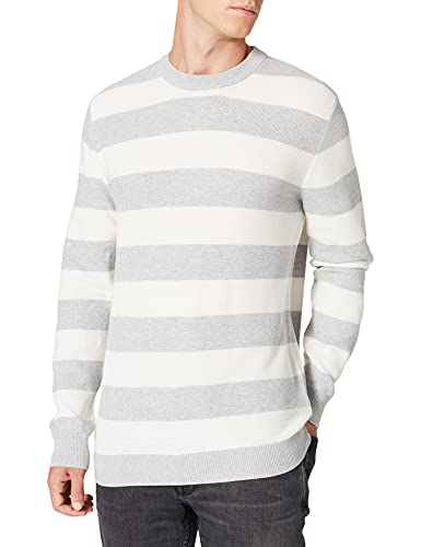 edc by ESPRIT Sweter męski, 044/jasnoszary 5, L