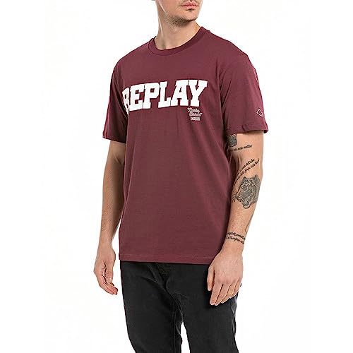 Replay T-shirt męski, 164 Rosso Amaranto, 3XL