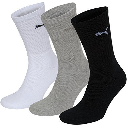 Puma - Unisex Sport skarpety 3-pak, wielokolorowe (325 - White/Grey/Black)_043, 43-46