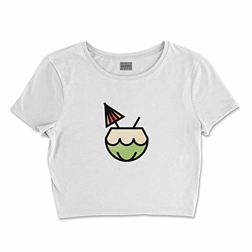 Bona Basics, Damski T-shirt basic, z nadrukiem cyfrowym, 100 bawełny, biały, swobodny, damski top, rozmiar: S, biały, S