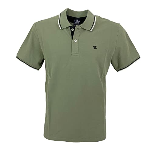 Champion Męska koszulka polo Legacy Light Cotton Pique C-Logo Shirt, zielona szara, S