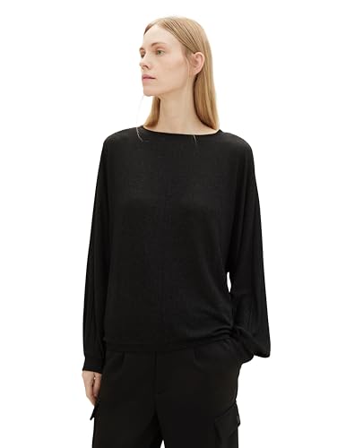 TOM TAILOR Damska koszulka z długim rękawem, 14482 – Deep Black, XXL