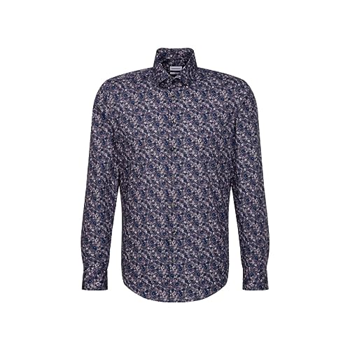 Seidensticker Męska koszula biznesowa – slim fit – łatwa do prasowania – kołnierz Kent – długi rękaw – 100% bawełna, szary, 40