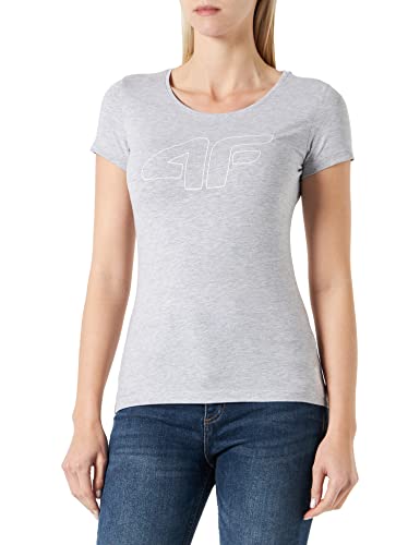 4F koszulka damska, szary (Cold Light Grey Melange), XS