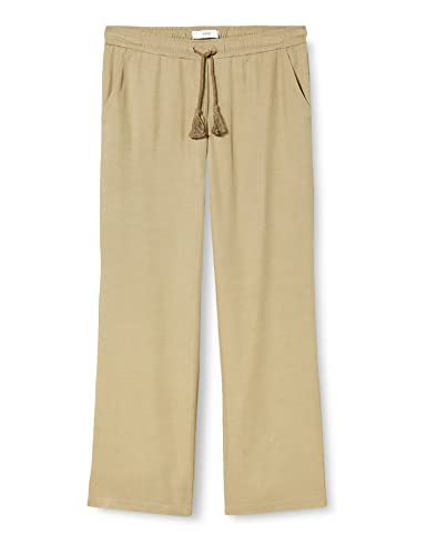 BRAX Damskie spodnie w stylu Maine S skrócone lniane spodnie, khaki, 29W / 30L