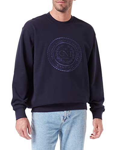 GANT sweter męski, niebieski (Evening Blue), XL