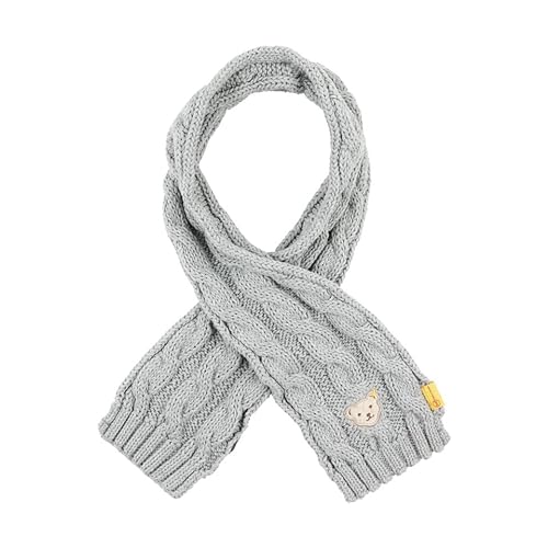 Steiff Dziewczęcy dziergany szalik, Soft Grey Melange, One Size, Soft Grey Melange, jeden rozmiar