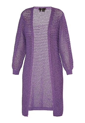 faina Damski kardigan z przędzą efektową 11026975, liliowy, M, bez, M