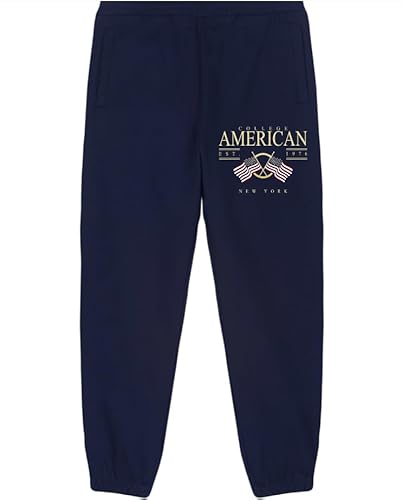 AMERICAN COLLEGE USA Spodnie dresowe męskie, Granatowy, L