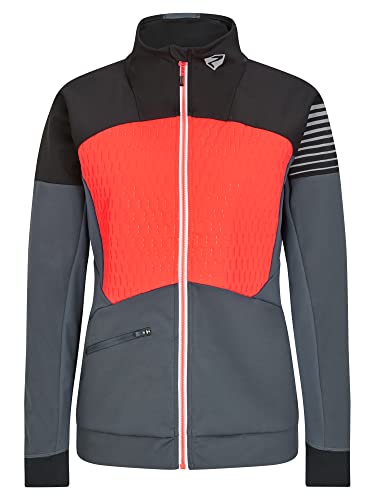 Ziener Damska kurtka softshell / funkcyjna | wiatroszczelna, elastyczna, nie zawiera PFC, czerwony (hot red), 36